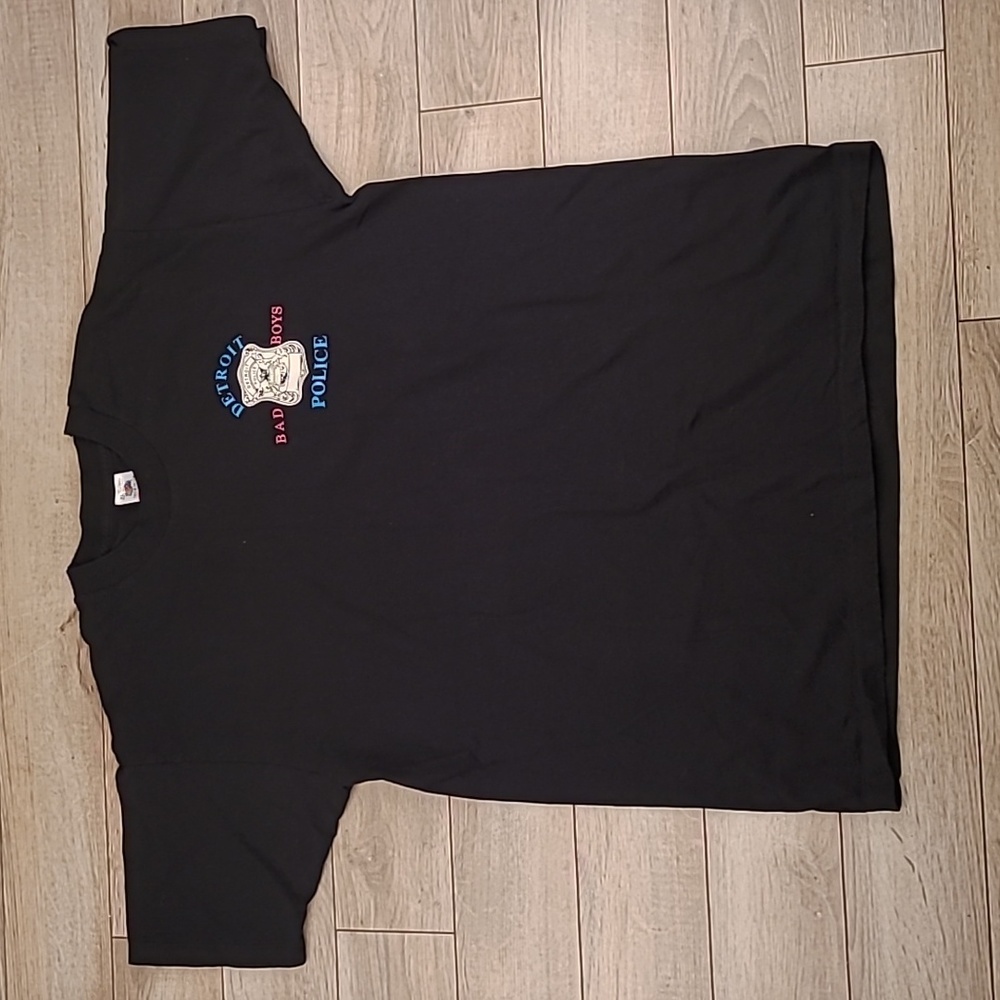 DETROIT POLICE BAD BOYS Black Cotton FOTL XL Mens Single Stitch T Shirt VTG RARE - Picture 2 of 9